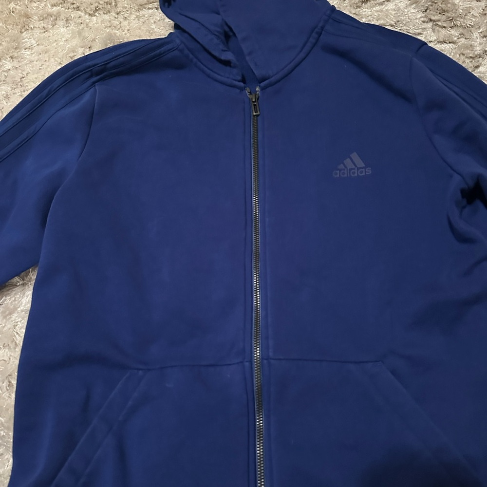 Woman’s Size Large Adidas Blue Zip-Up Hoodie